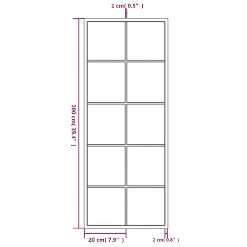 2 db fekete fém fali tükör 100x40 cm