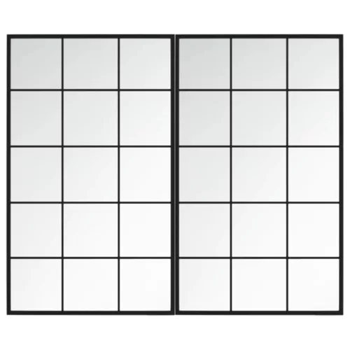 2 db fekete fém fali tükör 100x60 cm