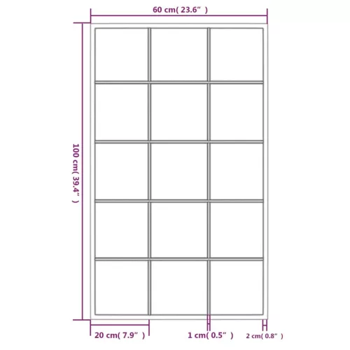 2 db fekete fém fali tükör 100x60 cm