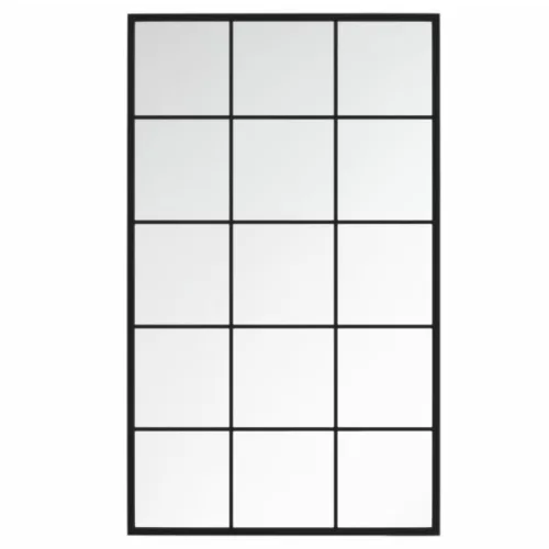 3 db fekete fém fali tükör 100x60 cm