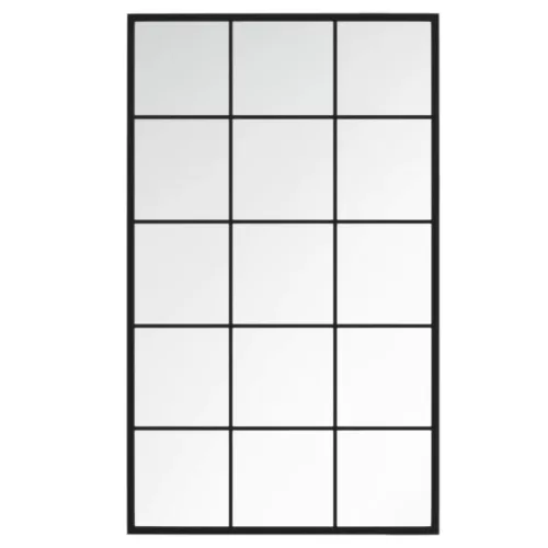 4 db fekete fém fali tükör 100x60 cm