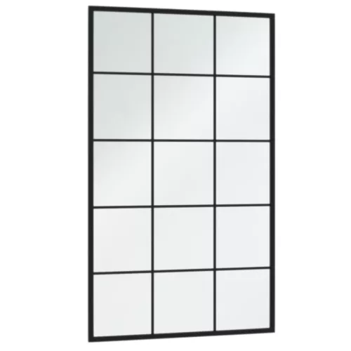 6 db fekete fém fali tükör 100x60 cm