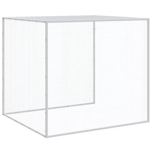 Világosszürke horganyzott acél tyúkketrec tetővel 603x98x90 cm