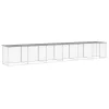 Világosszürke horganyzott acél tyúkketrec tetővel 603x98x90 cm