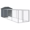 Antracit horganyzott acél tyúkketrec kifutóval 117x405x123 cm