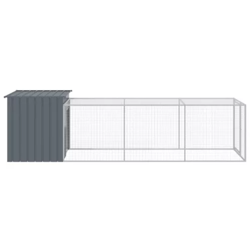 Antracitszürke horganyzott acél tyúkketrec 110x405x110 cm