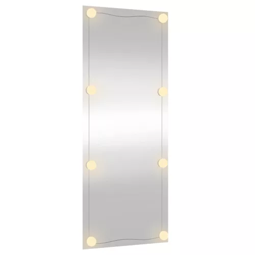 Téglalap alakú üveg falitükör LED fényekkel 40 x 100 cm