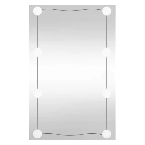 Téglalap alakú üveg falitükör LED fényekkel 50 x 80 cm