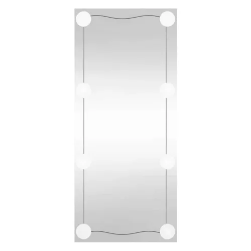 Téglalap alakú üveg falitükör LED fényekkel 50 x 100 cm
