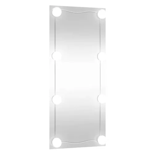 Téglalap alakú üveg falitükör LED fényekkel 50 x 100 cm