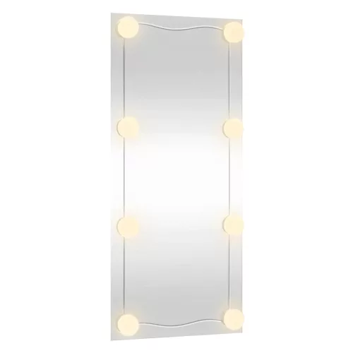 Téglalap alakú üveg falitükör LED fényekkel 50 x 100 cm