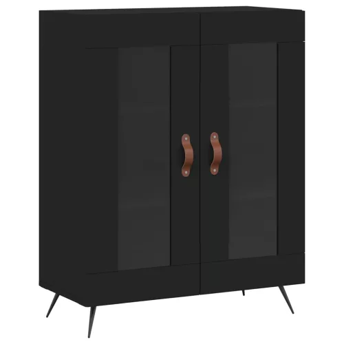 Fekete szerelt fa magasszekrény 69,5 x 34 x 180 cm