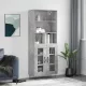 Betonszürke szerelt fa magasszekrény 69,5 x 34 x 180 cm