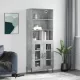 Betonszürke szerelt fa magasszekrény 69,5 x 34 x 180 cm