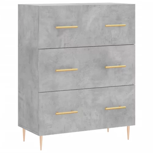 Betonszürke szerelt fa magasszekrény 69,5 x 34 x 180 cm