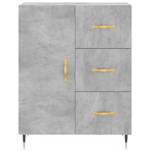 Betonszürke szerelt fa magasszekrény 69,5 x 34 x 180 cm