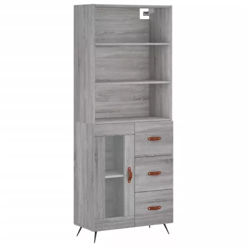 Szürke sonoma szerelt fa magasszekrény 69,5 x 34 x 180 cm