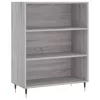Szürke sonoma szerelt fa magasszekrény 69,5x32,5x180 cm