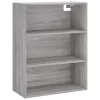 Szürke sonoma szerelt fa magasszekrény 69,5x32,5x180 cm