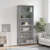 Betonszürke szerelt fa magasszekrény 69,5x32,5x180 cm