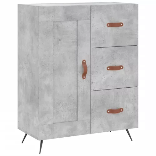 Betonszürke szerelt fa magasszekrény 69,5 x 34 x 180 cm