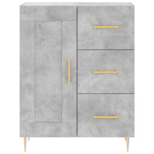 Betonszürke szerelt fa magasszekrény 69,5 x 34 x 180 cm