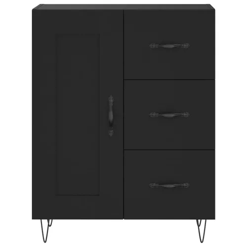 Fekete szerelt fa magasszekrény 69,5 x 34 x 180 cm