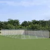 Ezüstszínű kültéri horganyzott acél kutyakennel 8 x 16 x 2 m