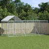 Ezüstszínű horganyzott acél kutyakennel tetővel 6x2x2,5 m