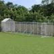 Ezüstszínű horganyzott acél kutyakennel tetővel 2x14x2,5 m
