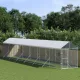 Ezüstszínű horganyzott acél kutyakennel tetővel 2x14x2,5 m