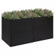 Fekete polyrattan kerti ültetőláda 157x80x80 cm