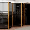 Fekete 5 paneles térelválasztó 350x180 cm
