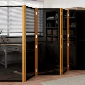 Fekete 5 paneles térelválasztó 350x180 cm