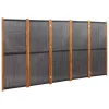 Fekete 5 paneles térelválasztó 350x180 cm