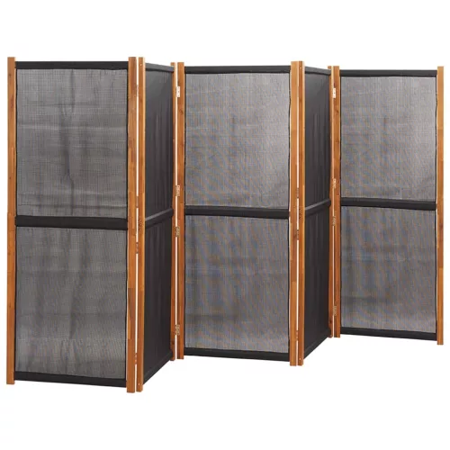 Fekete 5 paneles térelválasztó 350x180 cm