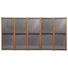 Fekete 5 paneles térelválasztó 350x180 cm
