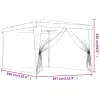 Kék HDPE rendezvénysátor 4 hálós oldalfallal 3x4 m