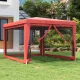 Piros HDPE rendezvénysátor 4 hálós oldalfallal 3x4 m