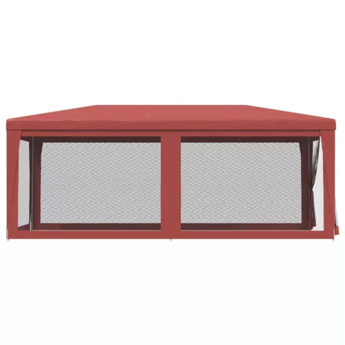 Piros HDPE rendezvénysátor 6 hálós oldalfallal 3 x 6 m