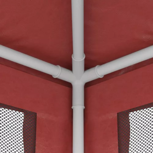 Piros HDPE rendezvénysátor 6 hálós oldalfallal 3 x 6 m