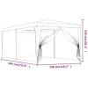 Piros HDPE rendezvénysátor 6 hálós oldalfallal 3 x 6 m