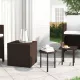 3 db barna polyrattan kisasztal