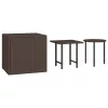 3 db barna polyrattan kisasztal