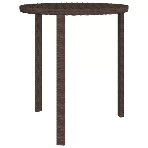 3 db barna polyrattan kisasztal