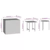 3 db barna polyrattan kisasztal