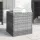 Szürke polyrattan és edzett üveg kisasztal 40 x 37 x 40,5 cm