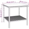Fekete polyrattan és edzett üveg kisasztal 45 x 45 x 45 cm