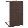 Barna polyrattan C-asztal 40 x 35 x 60 cm