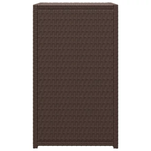 Barna polyrattan C-asztal 40 x 35 x 60 cm
